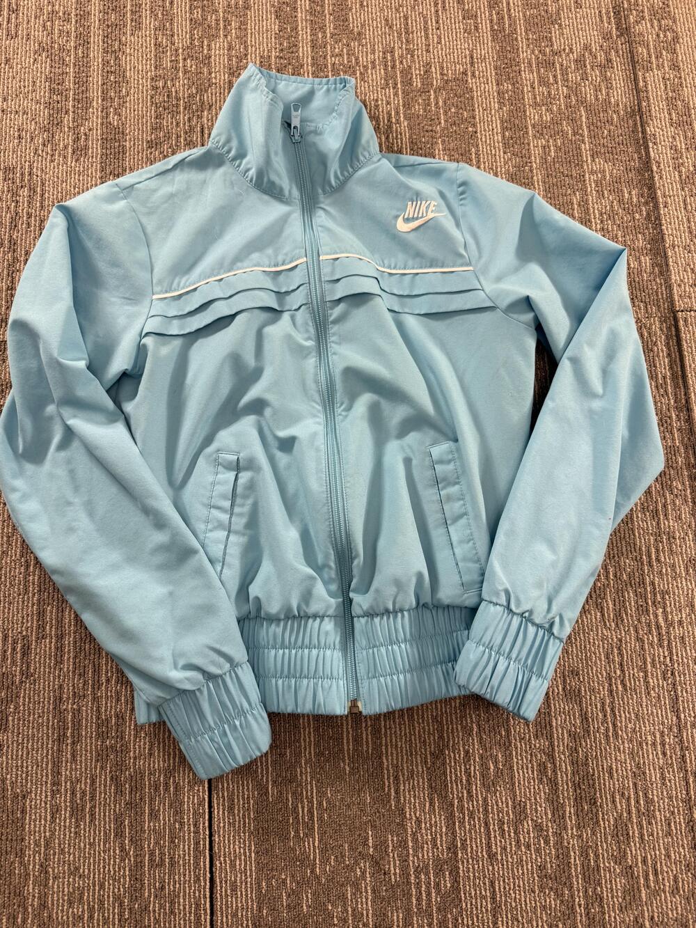 Nike Jacket Youth Small 4-6 Light Blue Sportswear Track Windbreaker Full Zip